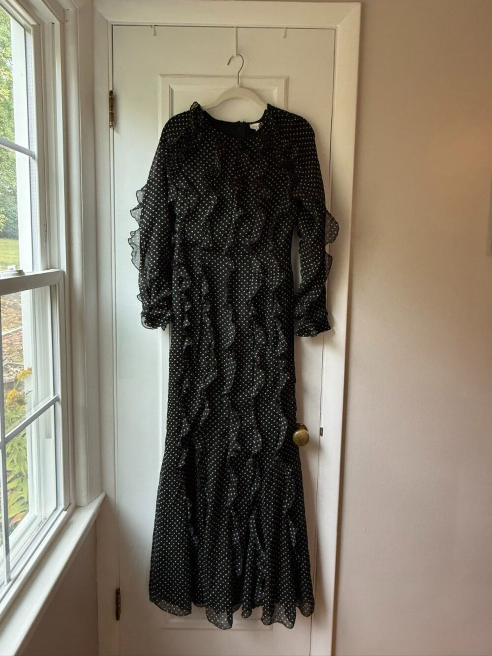 Mable Polka Dot Ruffle Maxi Dress